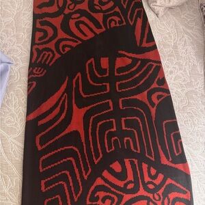 Peruvian Connection Black and Burnt Orange Maxi Skirt